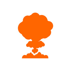 set of explosion elements in orange explosion