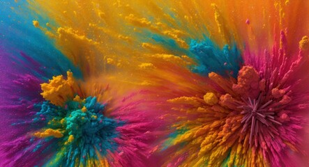 Fototapeta premium Artistic Colorful Dense Powder Explosion Abstract Wallpaper