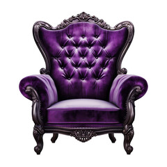Purple sofa chair isolated on transparent background,transparency 
