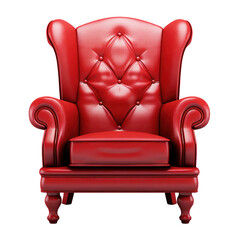 red sofa chair isolated on transparent background,transparency 