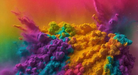Artistic Colorful Dense Powder Explosion Abstract Wallpaper