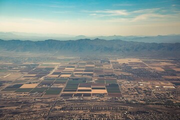 Aerial view of the city of Phoenix, Arizona, USA.