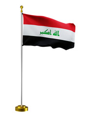 iraq flag wave on transparent or PNG background. digital illustration for national activity or social media content. - obrazy, fototapety, plakaty