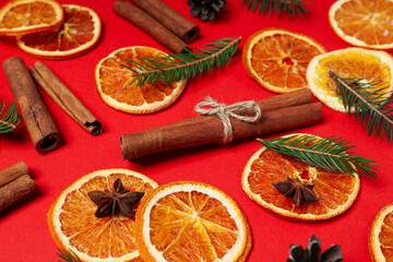 Dried orange, concept of delicious dried fruit