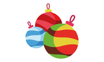 Christmas Decoration Ball Ribbons Illustration Vector Image Isolated