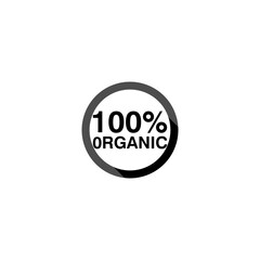 100% organic icon isolated on transparent background