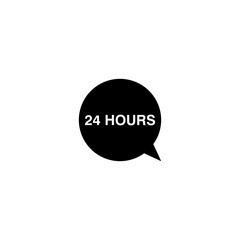 24 hour speech bubble icon isolated on transparent background