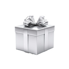 Grey,Gray metalic gift box isolated on transaprent background,transparency 