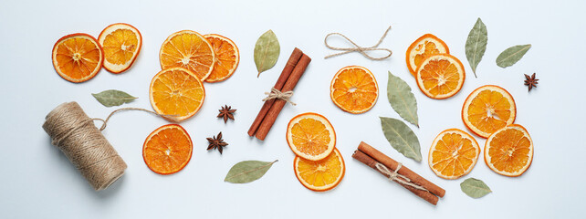 Dried orange, concept of delicious dried fruit