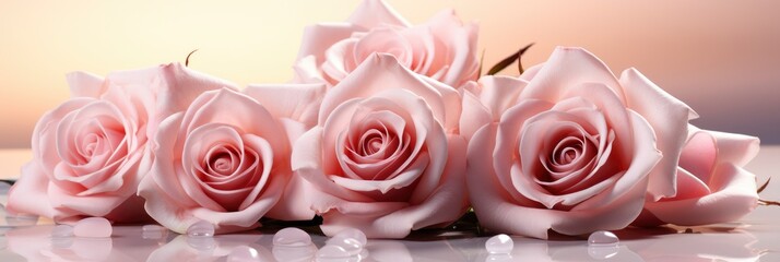 Light Pale Crystal Pink Rose White , Banner Image For Website, Background, Desktop Wallpaper