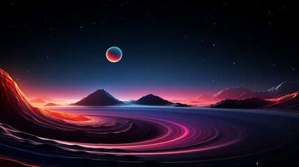 Looking at the vast space creative illustration,created with Generative AI tecnology.