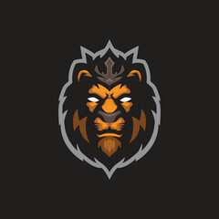 Lion mascot logo design vector with modern illustration concept style for badge, emblem and t shirt printing. Lion head illustration for sport and esport team.