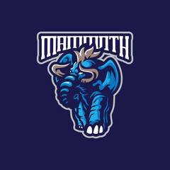 Mammoth mascot logo design vector with modern illustration concept style for badge, emblem and t shirt printing. Mammoth illustration for sport and esport team.