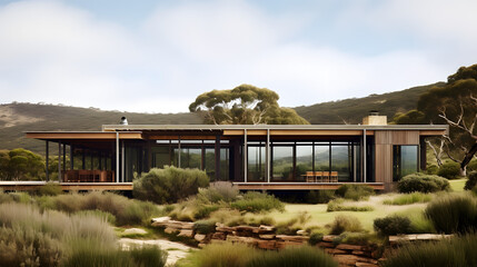 Obraz premium Luxurious Wooden Country House near 