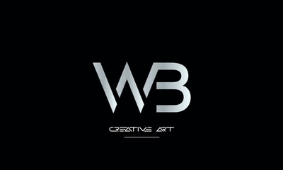 BW, WB, B, W abstract letters logo monogram