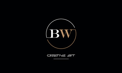 BW, WB, B, W abstract letters logo monogram