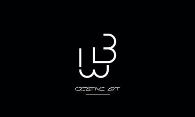 BW, WB, B, W abstract letters logo monogram