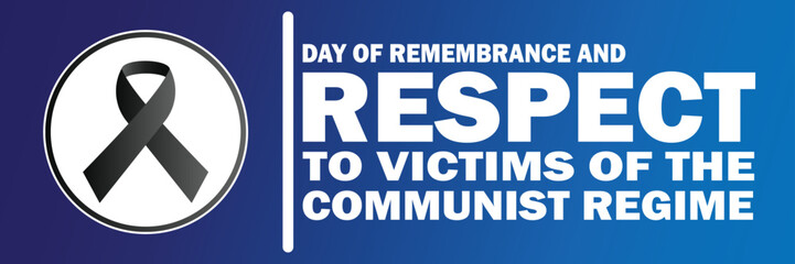 Day of Remembrance and Respect To Victims of the Communist Regime. Holiday concept. Template for background, banner, card, poster with text inscription. Vector illustration