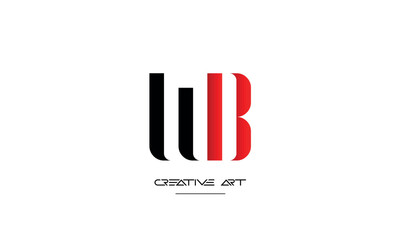 BW, WB, B, W abstract letters logo monogram