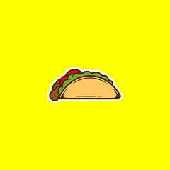Mexican Tacos logo design. Vector illustration of Mexican Tacos Cartoon. modern logo design vector
