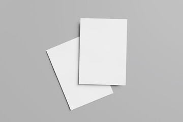 blank paper mockup on white background