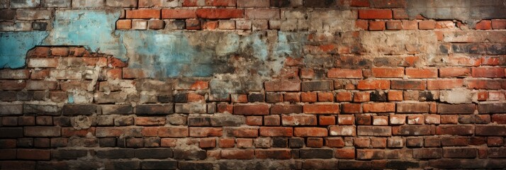 Empty Old Brick Wall Texture Painted , Banner Image For Website, Background, Desktop Wallpaper
