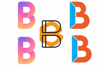 abstract letter B logo icon set. design for business of luxury, elegant, simple. B logo illustration. 