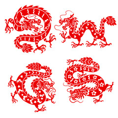 Set of traditional style of Chinese Oriental Dragon