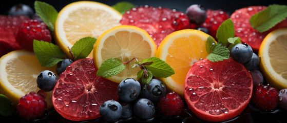 Sommerlicher Obstzauber: Vielfältige Früchte als Banner