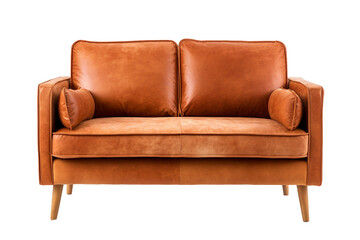 Stylish Suede Loveseat Display on a transparent background