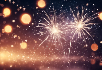 Scintille di Felicità- Sfondo Creativo con Fuochi d'Artificio per un Felice Anno Nuovo