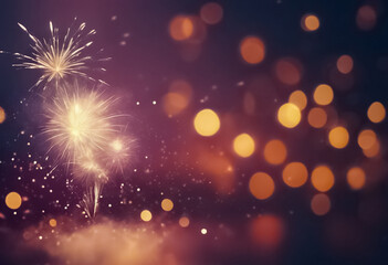 Sfondo Festoso con Fuochi d'Artificio per un Anno Nuovo Felice