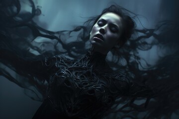 Fototapeta premium Young woman in her sorrow
