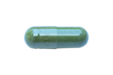 Drug capsule herb green isolated on cut out PNG. Is Antibiotics or disinfectants. Medicine have vitamin strengthens immune system. Body's immune response inflammatory. medical science