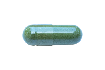 Drug capsule herb green isolated on cut out PNG. Is Antibiotics or disinfectants. Medicine have vitamin strengthens immune system. Body's immune response inflammatory. medical science