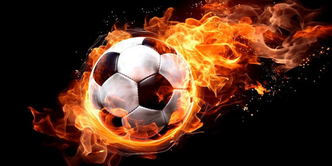 Naklejka premium Blazing Soccer Ball