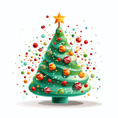 christmas tree on white bg