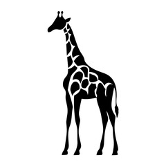 Simple Illustration of Giraffe with Unique Pattern