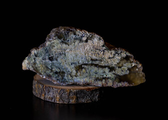 mineral agate on a black background