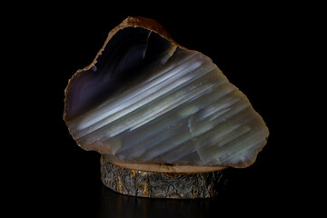 mineral agate on a black background