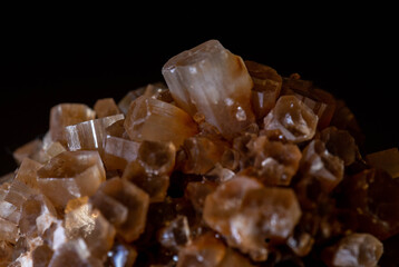 the mineral aragonite on a black background