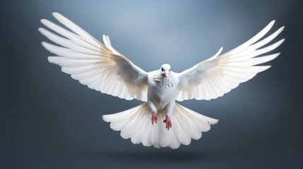 essence of freedom with our stunning image of a white dove in graceful flight.