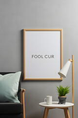 Mockup poster frame close up 3d render. generative ai.