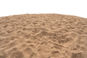 Piles of sand for construction. - obrazy, fototapety, plakaty