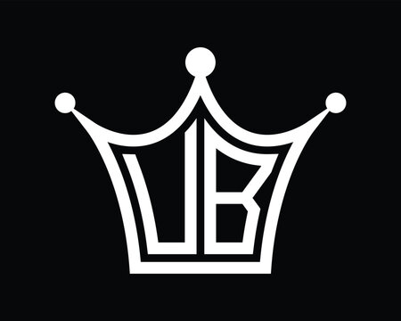 Crown shape UB letter logo design vector art 
