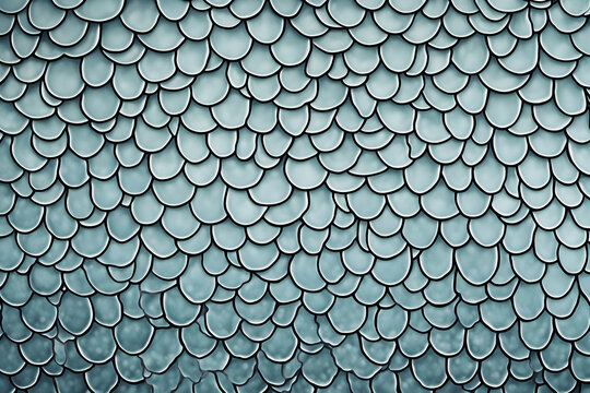 close-up of fish scale pattern abstraction, high detail, round repeating pattern