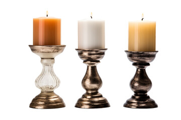 Candle Holders Isolated on Transparent Background. Ai
