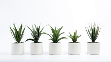 Botanical Elegance: Elevate your space with our exquisite flower pots, each artfully isolated against a pristine white background.
