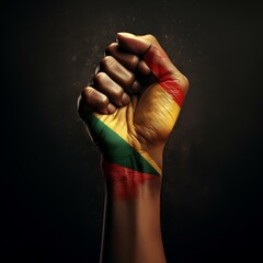 Human Rights Day. Africa national flag love - obrazy, fototapety, plakaty
