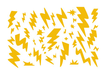 Lightning doodle hand drawn icon design